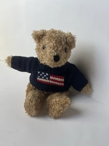 Vintage 1990 Ty der limitierte Bär Plüsch amerikanische Flagge blau Pullover stuffy Teddy - Bild 1 von 5