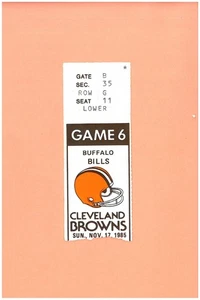 Boleto Buffalo Bills Cleveland Browns 17-11-1985 NP Topps Bernie Kosar novato - Imagen 1 de 2