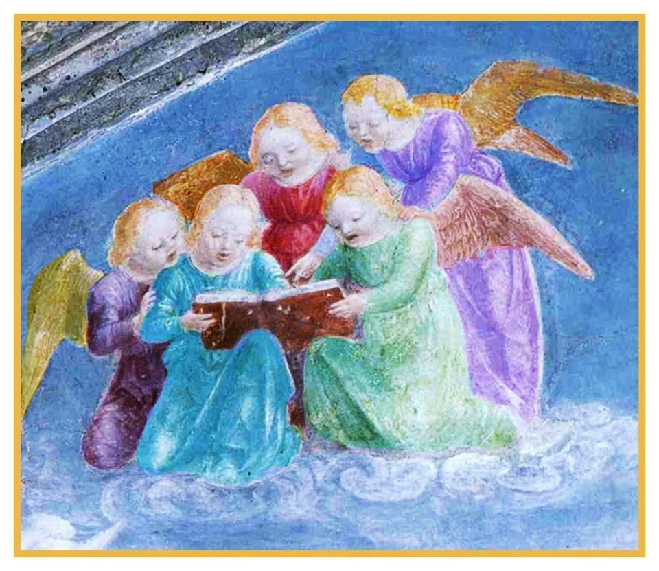 Melozzo da Forlì Choir of Angels Counted Cross Stitch Chart Pattern - Image 1 of 3
