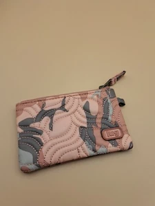 Lug Metro Quilted Keychain Mini ID Wallet Card Holder RFID Rose Camo Neck Holdin - Picture 1 of 3