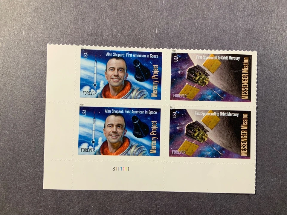 US, #4527-28 Alan Shepard, First American in Space, 4v, 2011, MNH - Image 1 of 1
