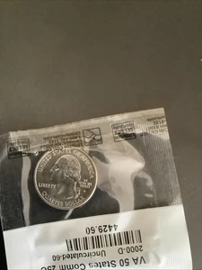 2000 D Virginia State Quarter  25c Coin BU Uncirculated Clad - Picture 1 of 4