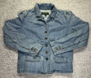 LAUREN RALPH LAUREN Womens Size 8 Blue Denim Cotton Button Down Jacket - Picture 1 of 10