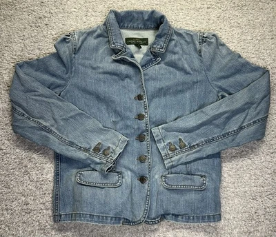 LAUREN RALPH LAUREN Womens Size 8 Blue Denim Cotton Button Down Jacket - Image 1 of 4