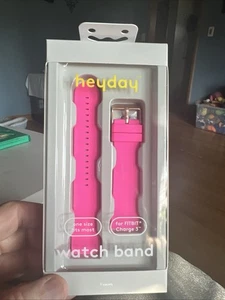 Heyday Silicone Watch Band for FITBIT Charge 3 - Pink (Hot Pink) - Picture 1 of 6