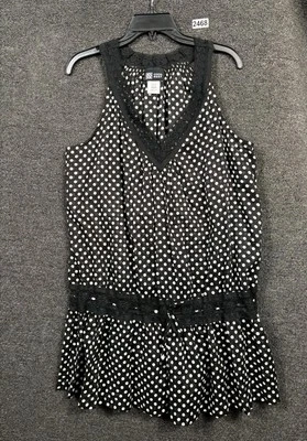 Coco Reef Swimsuit Coverup Dress Womens Size L Black White Polka Dot Sleeveless  - Image 1 of 4