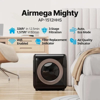 Coway Airmega AP-1512HHs Wi-Fi habilitado + monitor de calidad del aire negro/bronce - NUEVO Foto 1 de 3