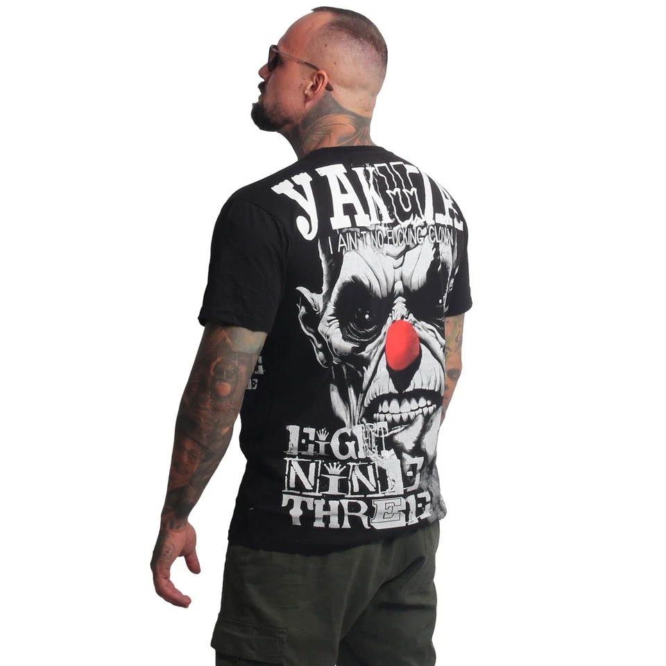 Neues Yakuza Herren Aint No Clown Regular T-Shirt - Schwarz - Bild 1 von 1