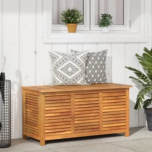 Garden Storage Box with Louver Outdoor Patio Furniture Solid Wood Acacia vidaXL - Picture 1 of 48