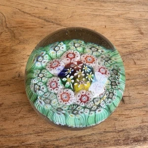 Pisapapeles vintage estilo millefiori arte vidrio bastones florales multicolores LEER - Imagen 1 de 11