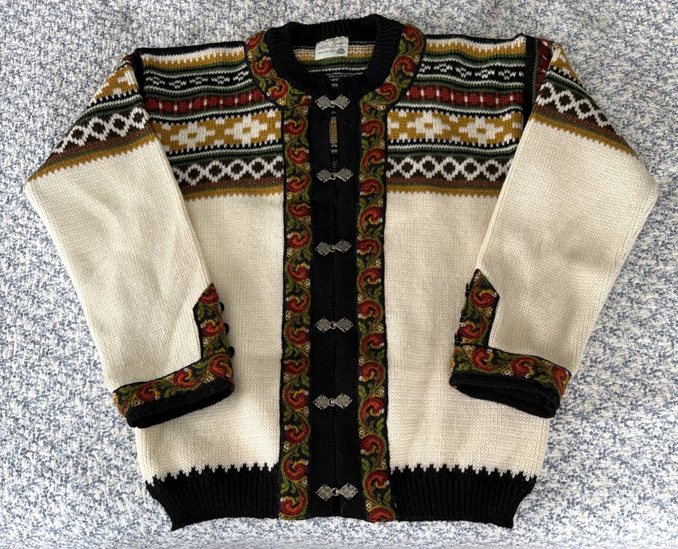Винтажный Nordstrikk шерсти вязаный кардиган куртка размер большой - Изображение 1 из 4