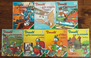 Lot 7 Disney Donald Duck Books y la Navegacion/Aviacion/los Transportes Spanish - Picture 1 of 10