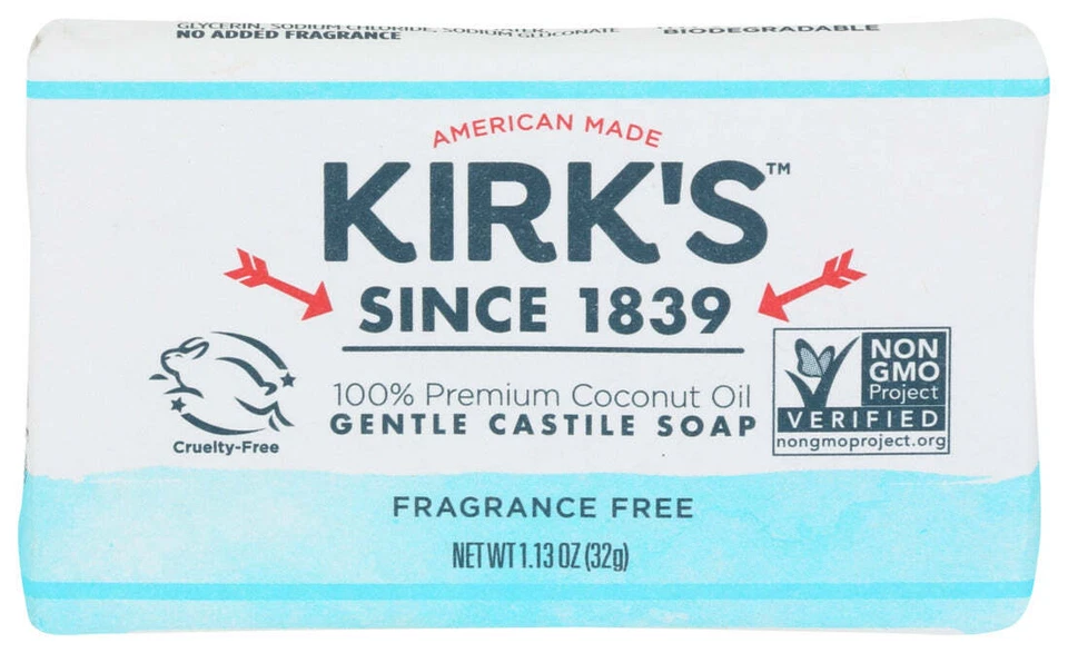 Jabón en barra Kirk's Gentle Castile sin fragancia 1 cada 1,13 OZ Foto 1 de 1