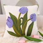 Square Tulip Pattern Pillowcase Pastoral Style Cushion Cover  Sofa/Bed