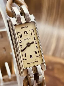JAEGER LECOULTRE DUOPLAN vintage women's watch STEEL 30'S WRISTWATCH #6602 - Picture 1 of 20