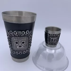 Vintage Schohaus Zinn Becher und Schnapsglas Made in BOLIVIA - INCA DESIGN schwer - Bild 1 von 6