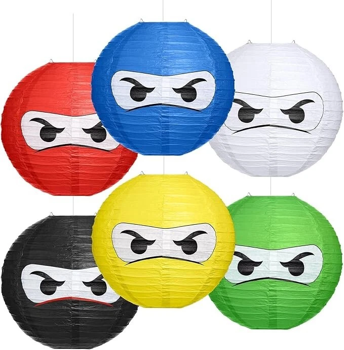 Glooglitter 12 Pcs Ninja Themed Paper Lanterns 12 Inch Birthday Party Decoration - Image 1 of 4