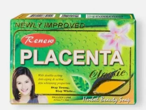 Renew Placenta CLASSIC Herbal Beauty Soap 135g - Skin Lightening & Brightening - Picture 1 of 3
