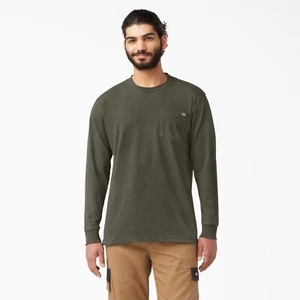 Maglietta tascabile Dickies manica lunga pesante. Dickies Pocket T WL450, muschio - Foto 1 di 3