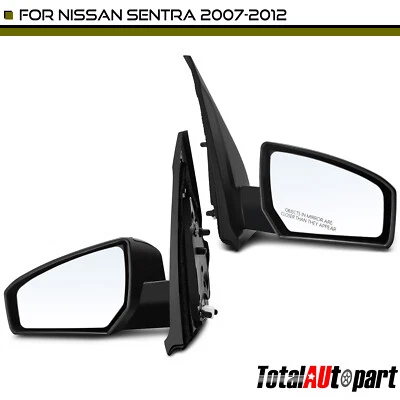 2 件全新黑色动力镜适用于日产 Sentra 2007 - 2012 司机和乘客侧 — 第 1/4 张图片