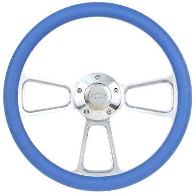 Volante Chevrolet Truck 1948-2002 vinilo azul 14" y músculo pulido  Foto 1 de 2