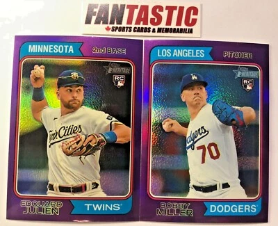 2023 Topps Heritage High Number Hot Box PURPLE Chrome Parallel YOU PICK - Image 1 of 2