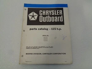 Catálogo de piezas de servicio Chrysler 1981 115 HP - Imagen 1 de 2