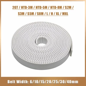 Open-ended Timing Belts White Polyurethane Built-in Steel Wire Synchronous Belt - Picture 1 of 8