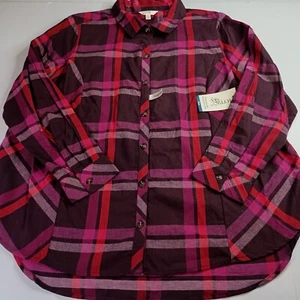 Terra & Sky Hemd Damen 2X (20W-22W) Übergröße gewebt lila bunt kariert  - Bild 1 von 7