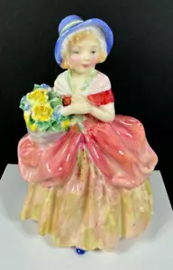 Vintage Royal Doulton CISSIE Young Girl Holding Flowers Bone China Figurine - Picture 1 of 8