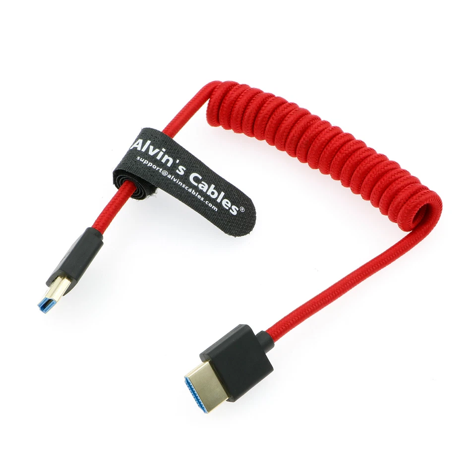 ALVIN'S CABLES 8K 2.1 Full HDMI Cable Enrollado Trenzado Alta Velocidad para Atomos Ninja V