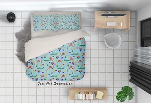 3D Animal Cartoon Pattern Kids Quilt Cover Set Duvet Cover Bedding Pillowcases - Picture 1 of 6