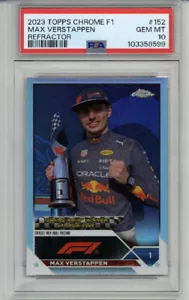 2023 TOPPS CHROME F1 REFRACTOR #152 MAX VERSTAPPEN PSA 10 LOW POP 2 VERY RARE - Picture 1 of 2