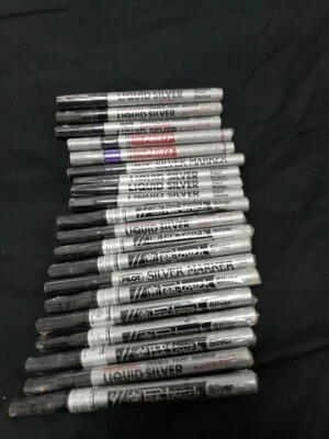 New Vintage Lot of 20 Pen Touch  Uchida Decocolor Liquid Silver Marker Pen LOOK! - Image 1 of 4