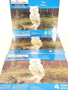 Wooden 3-D Owl Puzzles Lot Of 3 Creatology New Sealed  - Picture 1 of 6