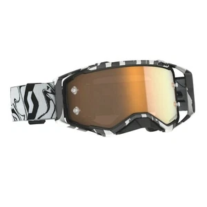 Gafas amplificador motocross SCOTT Prospect mármol negro blanco - lente cromada dorada - Imagen 1 de 2