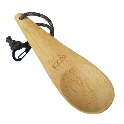 Espón nórdico tallado a mano - Cuchara de campamento de madera maciza Foto 1 de 4