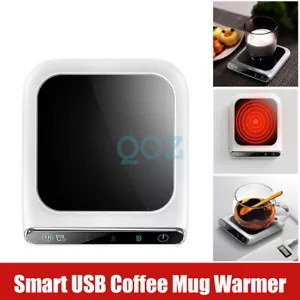 USB Heating Coaster Warmer Smart Electric Milk Coffee Tea Mug Cup Heater Mat Pad - Picture 1 of 12