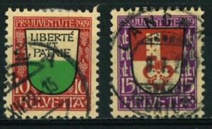 SWITZERLAND HELVETIA OLD STAMPS 1919 - PRO JUVENTUTE - Coat of Arms - USED - Picture 1 of 2