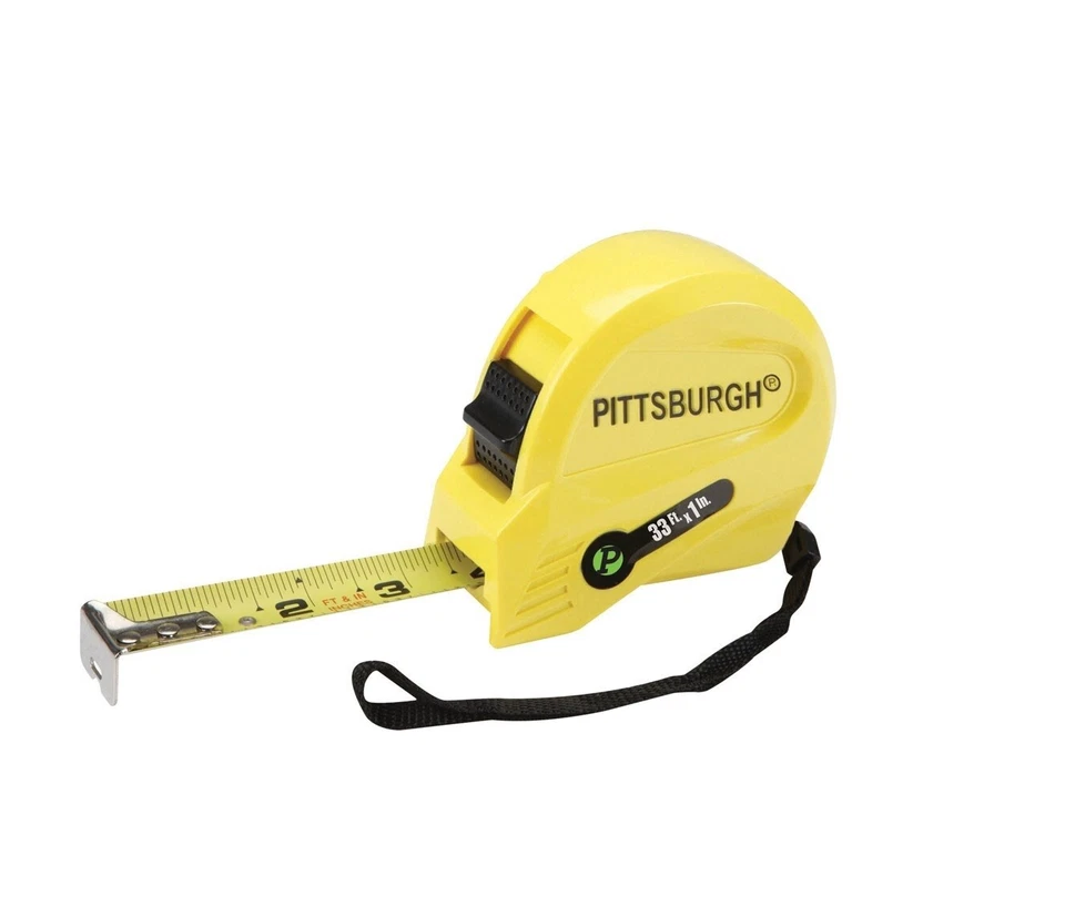 PITTSBURGH 33 Ft. X 1 In. QuikFind Tape Measure, High Strength ABS Plastic Case - Image 1 of 1
