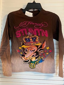 New Ed Hardy Kids Long Sleeves Shirt Pullover Size 6 Child Wolf Stuntn - Picture 1 of 5