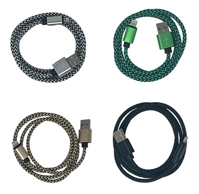 8-контактный плетеный кабель USB-Mirco 3 фута быстрая зарядка синхронизация данных передача цветов - Изображение 1 из 3