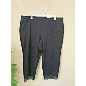 Alfani Women's Plus 20W Ankle Pants Black Lace Trim Comfort Waist Skinny - Picture 1 of 7