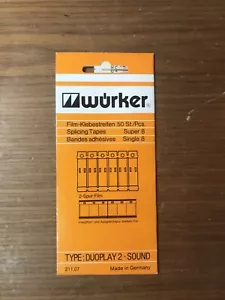 B Wurker Super 8 Vintage Film Tapes Sound - Foto 1 di 2