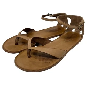 Corso Como Womens Shoes 9 Tan Brown Leather Thong Sandal Flat Casual Ankle Boho - Picture 1 of 11
