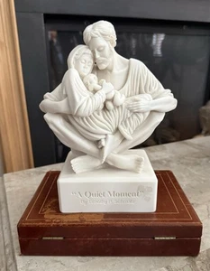 "A Quiet Moment" Holy Family White Solid Marble Statue Prayer Timothy Schmalz 9" - Picture 1 of 8