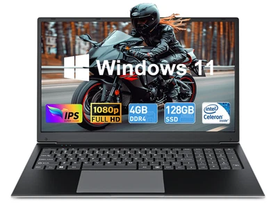 SGIN Portable Windows 11 Laptop 17,3 Zoll IPS 4GB 128GB SSD Intel Dual-Core - Bild 1 von 4