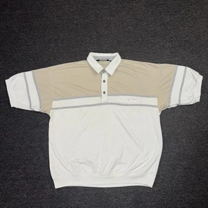 Camisa Polo Vintage Años 80 90 Knightsbridge Rayas Para Hombre Grande Informal Papá Beige Tostado - Imagen 1 de 6