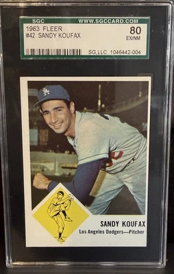 Fleer 1963 - Sandy Koufax #42 SGC 80 EX-nm Foto 1 de 2