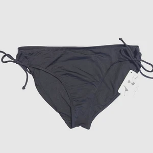 Parte inferior de bikini Cole of California para mujer mediana negra corbata lateral natación acanalada nueva - Imagen 1 de 9